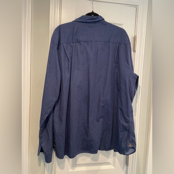 Van Heusen Mens Size XXL Blue Polka Dot Long Sleeve Button Down Shirt - Picture 8 of 11